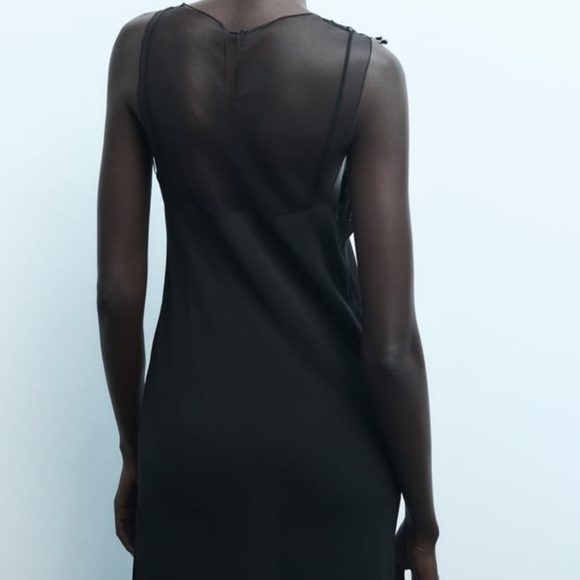 ZARA Combination Lace Dress Maxi - Picture 3 of 8